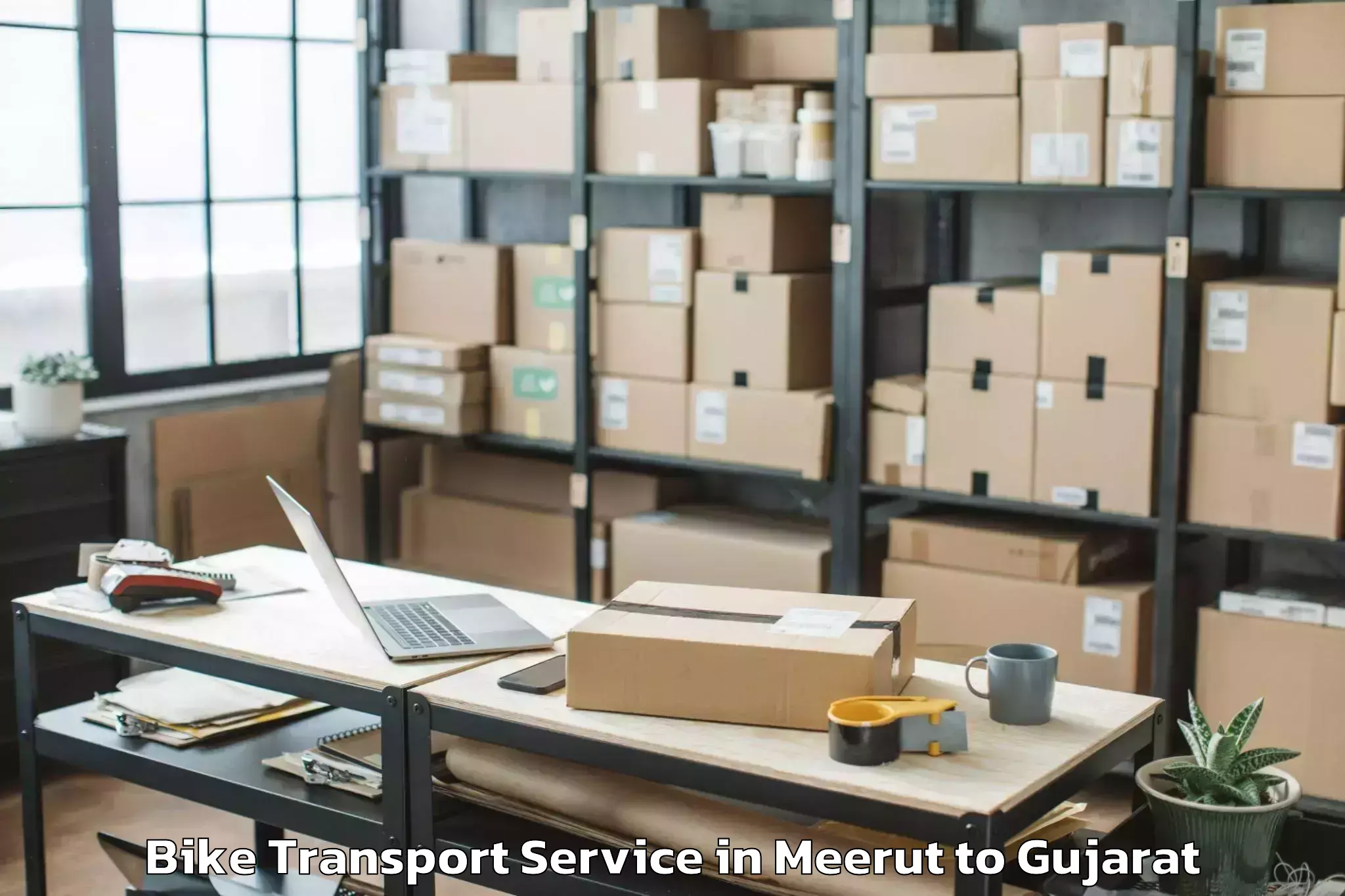 Book Meerut to Malpur Bike Transport Online